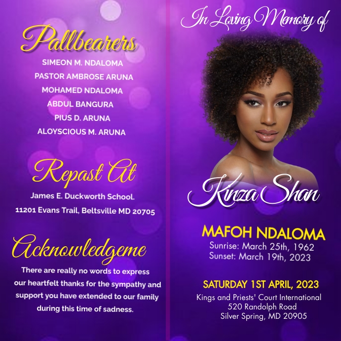Funeral Announcement flyer,simple | modern | Instagram 帖子 template